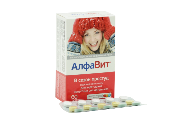 Алфавит В сезон простуд, 60 шт, таблетки