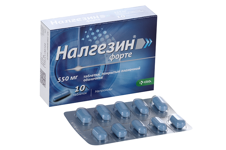 Налгезин форте 550 мг, 10 шт, таблетки покрытые пленочной оболочкой