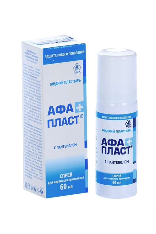 Пластырь жидкий Афапласт с пантенолом спрей д/тела, 60 мл