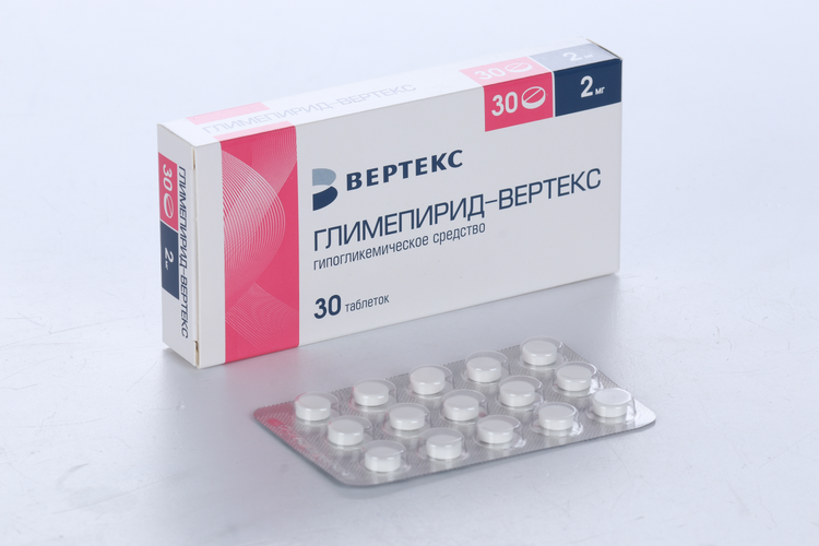 Глимепирид-Вертекс 2 мг, 30 шт, таблетки