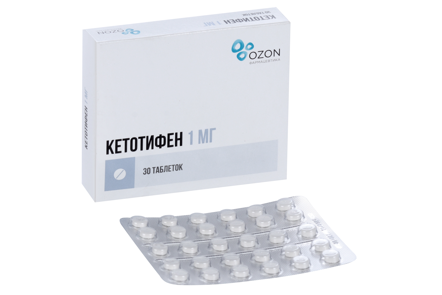 Кетотифен 1 мг, 30 шт, таблетки