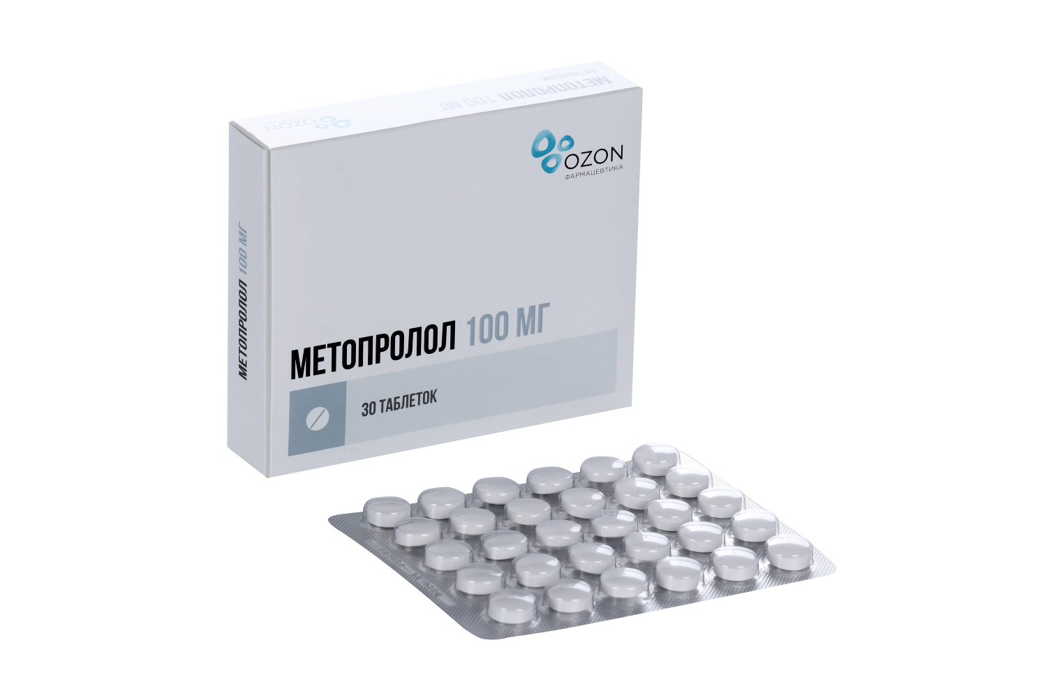 Метопролол 100 мг, 30 шт, таблетки