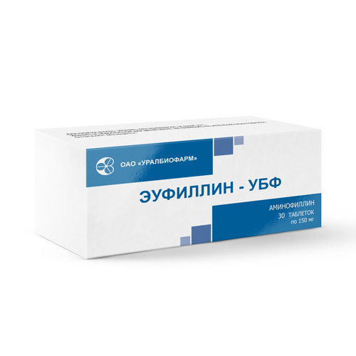 Эуфиллин-УБФ 150 мг, 30 шт, таблетки