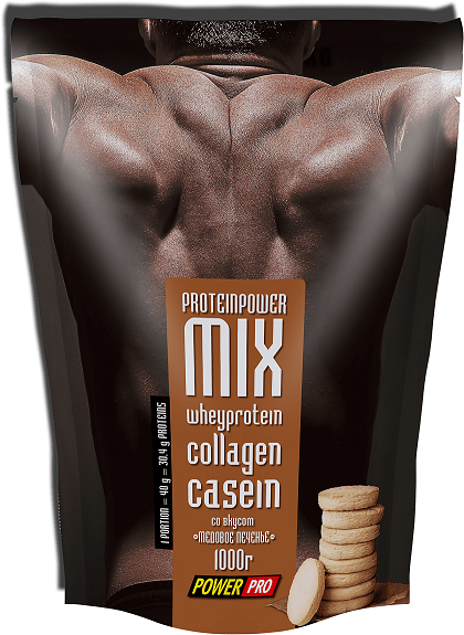 Протеин POWER PRO комплексный MIX со вкусом медовое печенье, 1 кг