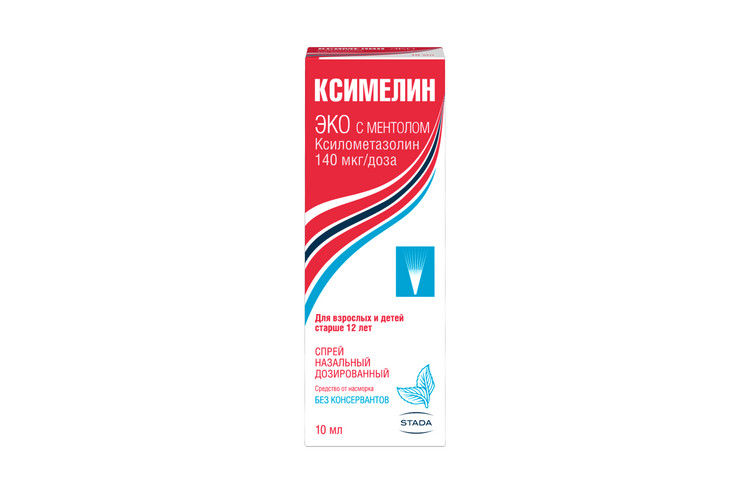 Ксимелин Эко с ментолом 140 мкг/доза, 10 мл, спрей назальный дозированный