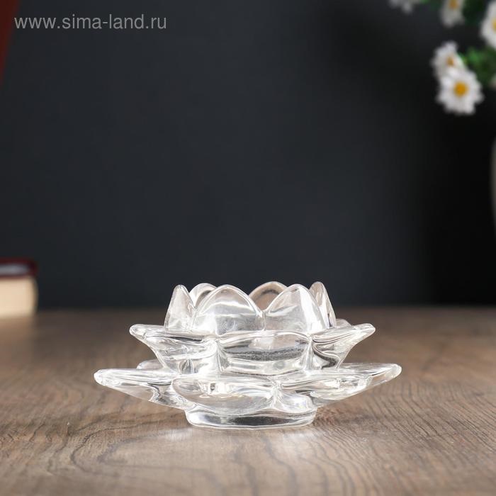 Подсвечник стекло Лотос 12х12х5,5 см