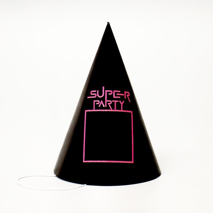 Колпак Страна Карнавалия бумажный Super party, цвет черный