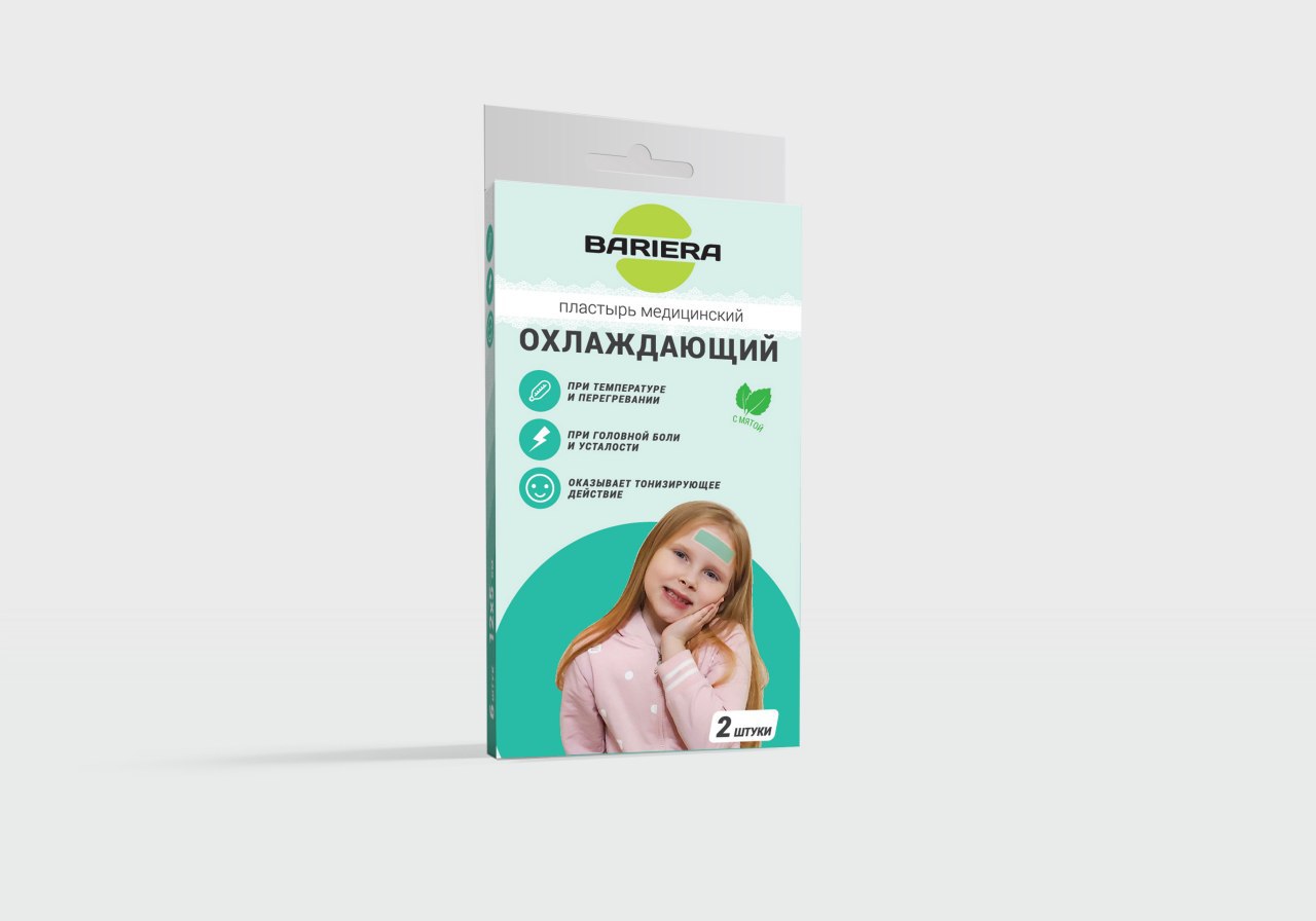 Пластырь Bariera мед охлаждающий с мятой, 2 шт