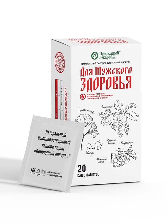 Для Мужского здоровья Природный лекарь напиток быстрораств, 2 г, 20 шт, саше