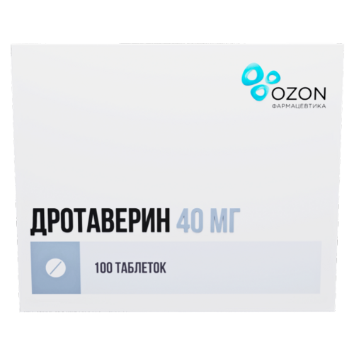 Дротаверин 40 мг, 100 шт, таблетки