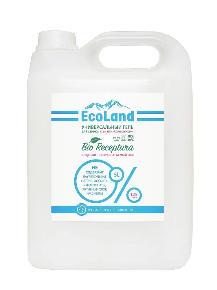 Гель EcoLand BIO Receptura универсальный д/стирки 5 л