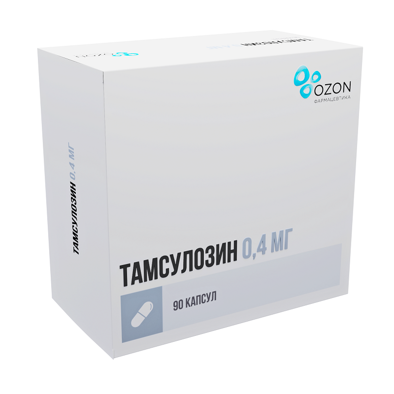 Тамсулозин 0.4 мг, 90 шт, капсулы с пролонгированным высвобождением