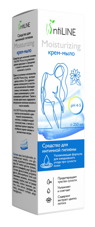 Крем-мыло ИнтиЛайн Мойсчерайзин д/инт гигиен увлаж формула д/ежедн ухода при сухости, 250 мл
