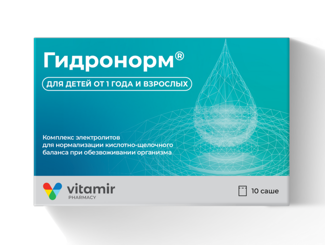 Гидронорм Витамир компл электролитов д/детей от 1 г/взрослых, 10 шт, пакет-саше