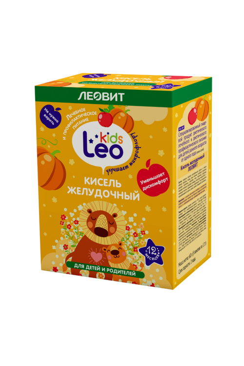 Кисель Леовит Leo Kids желудочный дет, 12 г, 5 шт, пакеты