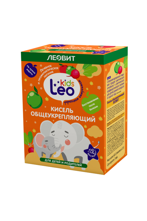 Кисель Леовит Leo Kids общеукрепляющий дет, 12 г, 5 шт, пакеты