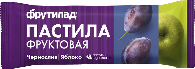Пастила Фрутилад фруктовая чернослив/яблоко, 30 г, 4 шт