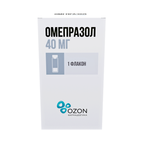 Омепразол 40 мг, лиофилизат для приготовления раствора для инфузий