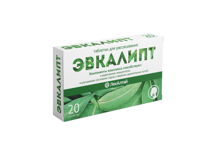 Эвкалипт ЛекАлтай, 20 шт, таблетки для рассасывания