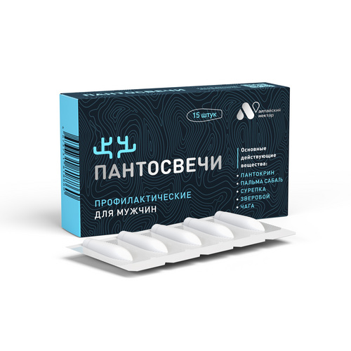 Пантосвечи Алтайский марал для мужчин крем твердый, 15 шт