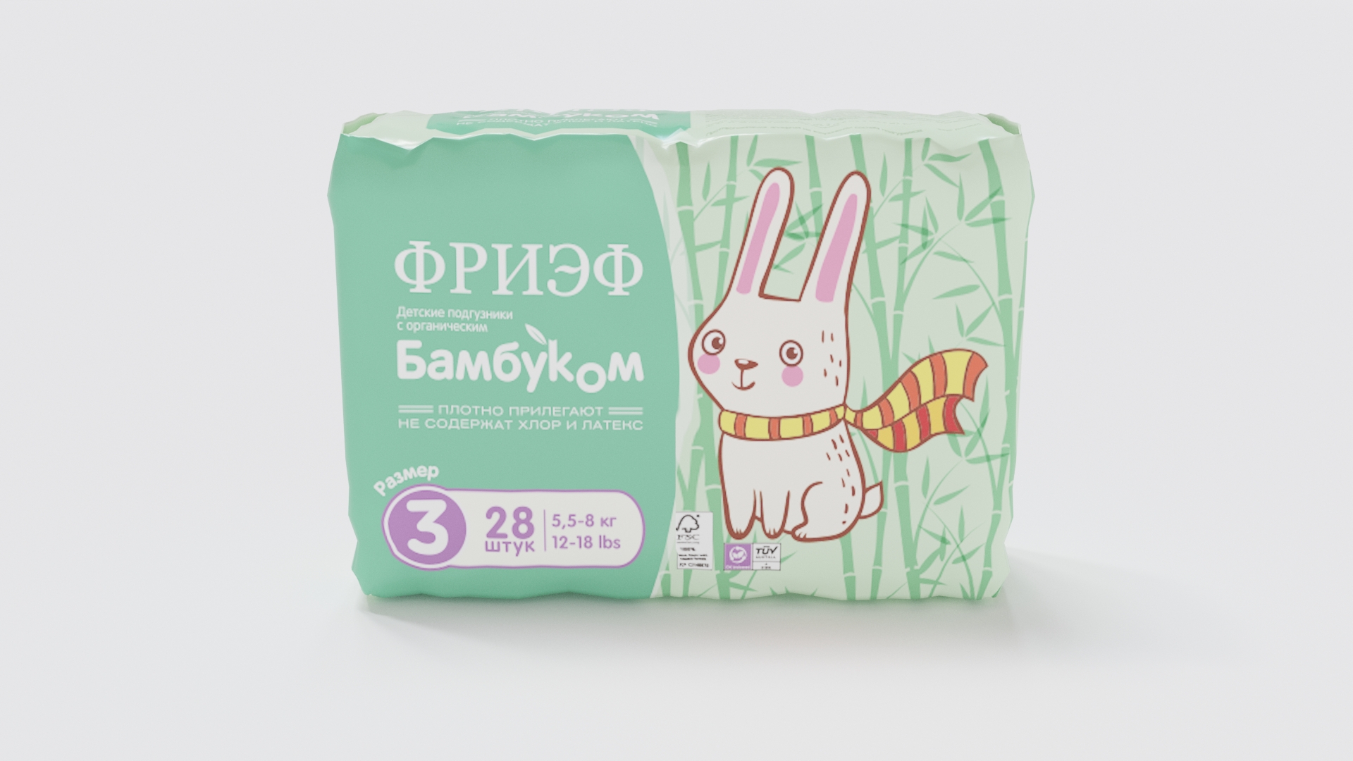 Детские подгузники с органическим бамбуком «ФРИЭФ», размер 3 №28