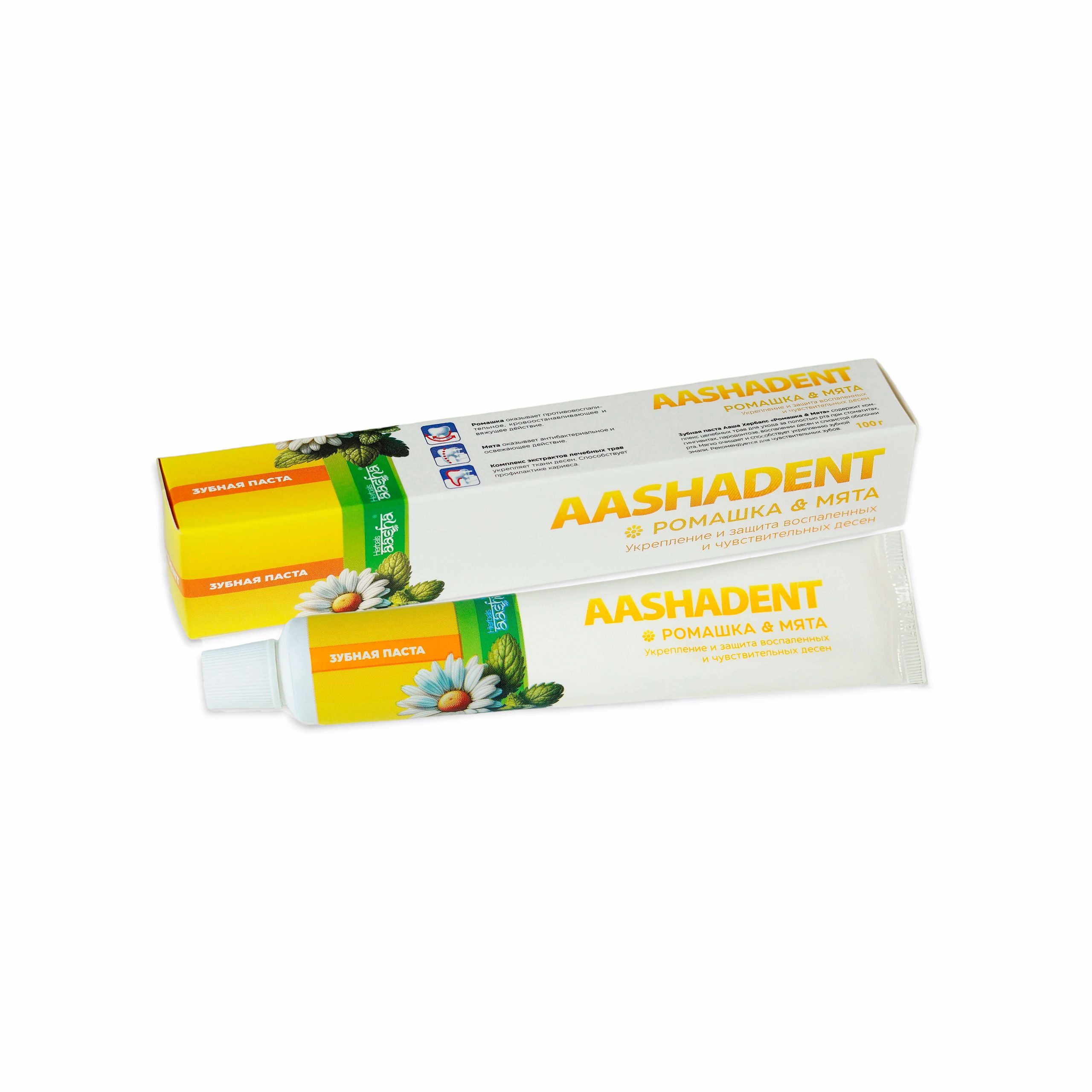 Зубная паста Ромашка-Мята AASHA HERBALS, 100 мл