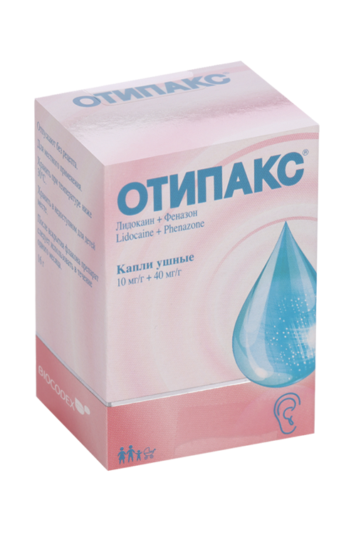 Отипакс 1%+4%, 16 г, капли ушные