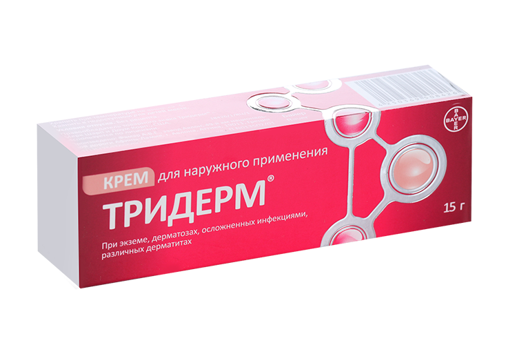 Тридерм 0.05%+0.1%+1%, 15 г, крем