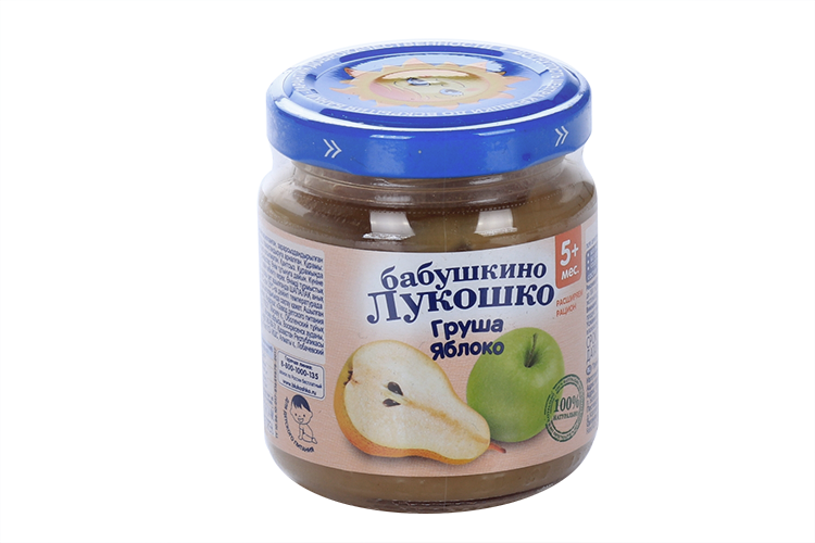 Пюре Бабушкино Лукошко из груш и яблок, 100 г