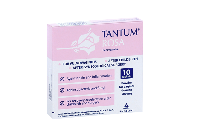 Тантум роза 0.5 г, 10 шт, порошок для приготовления вагинального раствора