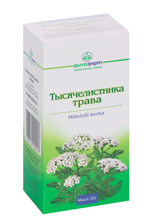 Тысячелистника трава, 50 г, сырье растительное измельченное .