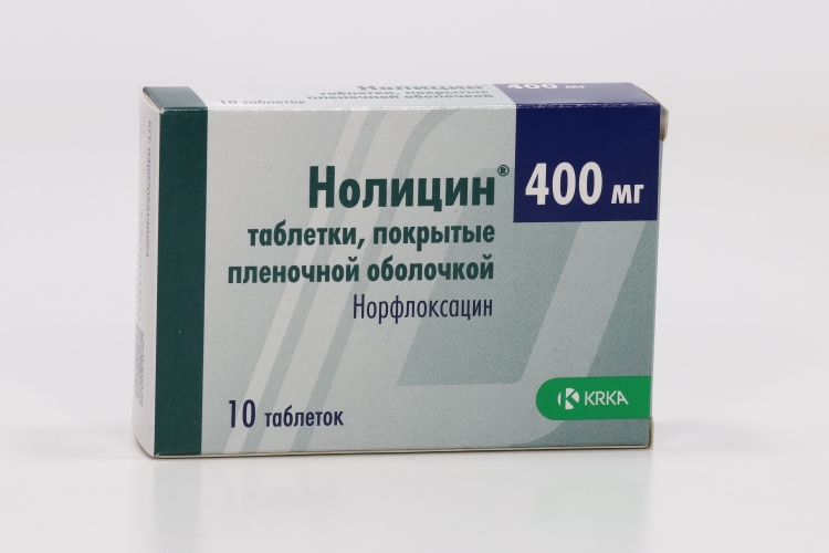 Нолицин 400 мг, 10 шт, таблетки покрытые пленочной оболочкой
