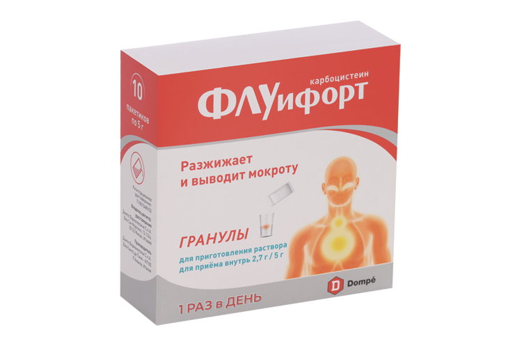 Флуифорт, 5 г, 10 шт, гранулы для приготовления суспензии для приема внутрь кор