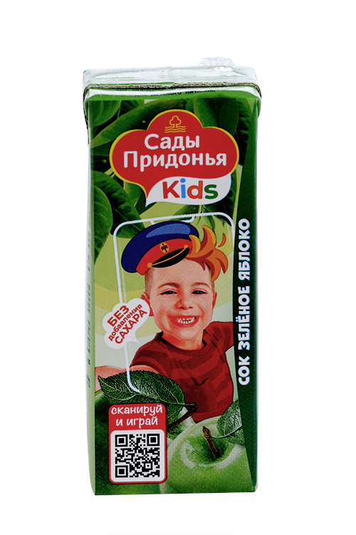 Сок Сады Придонья яблочный зел, 0,2 л