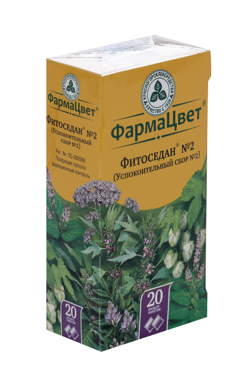 Фитоседан №2 (успокоительный сбор №2) ФармаЦвет, 2 г, 20 шт, сбор-порошок