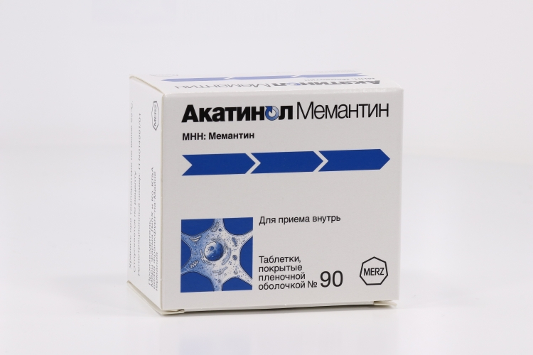 Акатинол Мемантин 10 мг, 90 шт, таблетки покрытые пленочной оболочкой