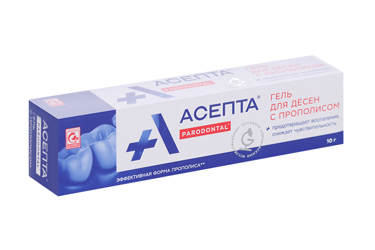 Гель Асепта д/десен с прополисом, 10 г