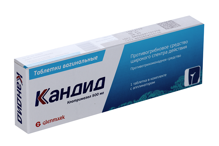Кандид, 500 мг, таблетки вагинальные в компл с апплик