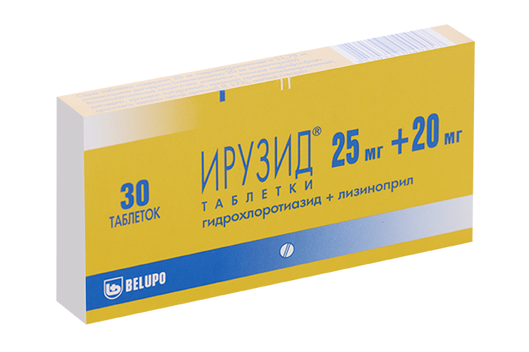 Ирузид 20 мг+25 мг, 30 шт, таблетки
