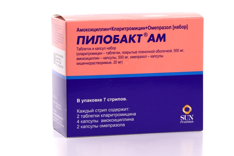 Пилобакт АМ, 56 шт, набор таблеток и капсул