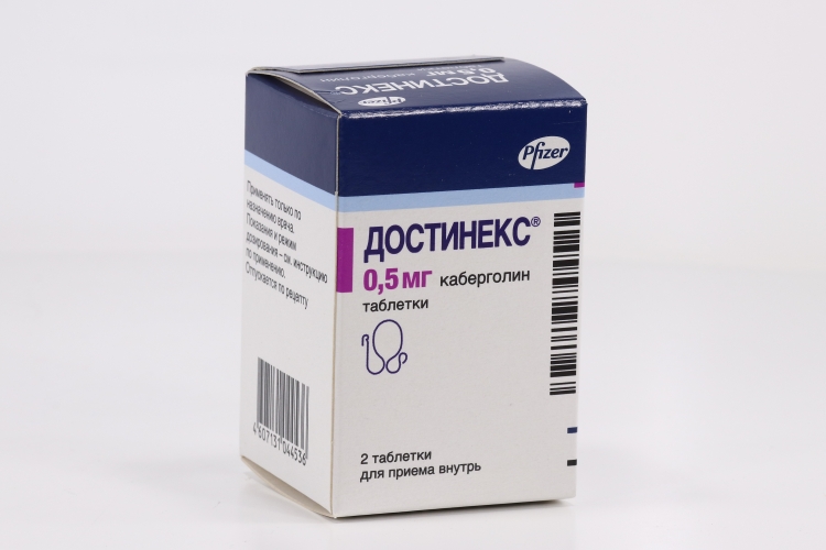 Достинекс 0,5 мг, 2 шт, таблетки