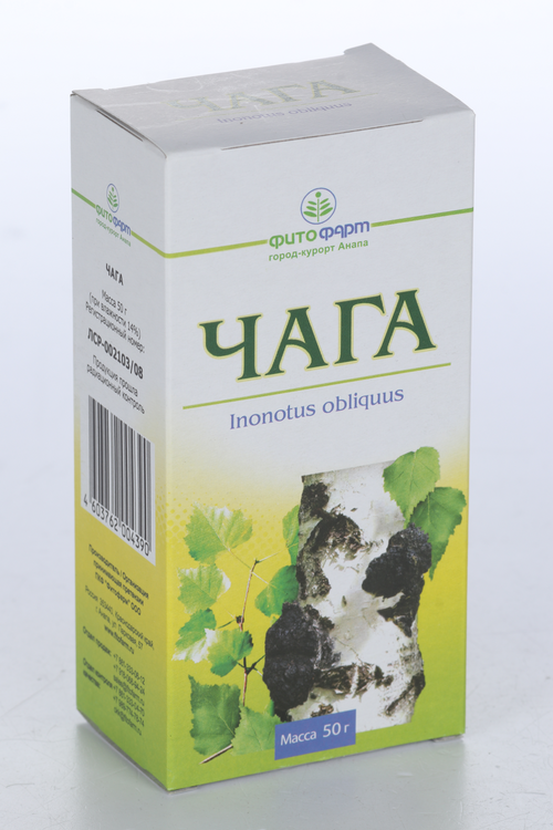 Чага, 50 г, сырье растительное измельченное