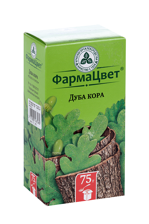 Дуба кора ФармаЦвет, 75 г, сырье растительное измельченное