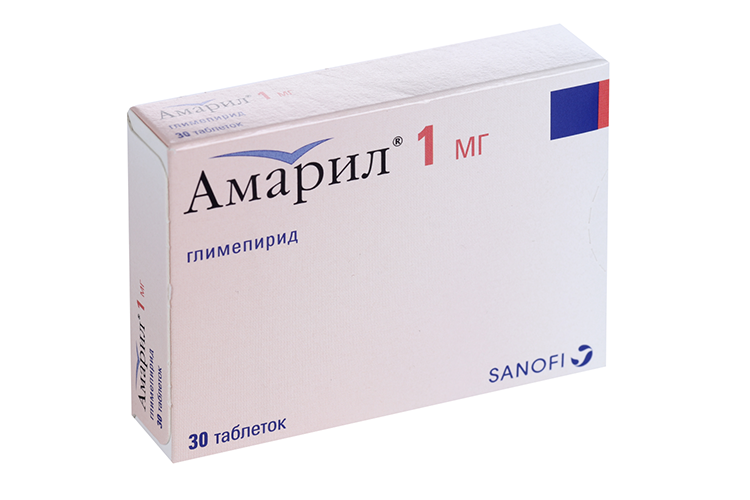 Амарил 1 мг, 30 шт, таблетки