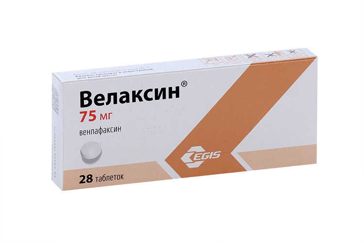 Велаксин 75 мг, 28 шт, таблетки