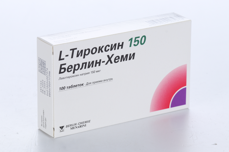 Л-Тироксин 150 Берлин-Хеми 150 мкг, 100 шт, таблетки