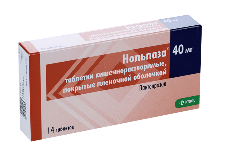 Нольпаза 40 мг, 14 шт, таблетки покрытые кишечнорастворимой оболочкой