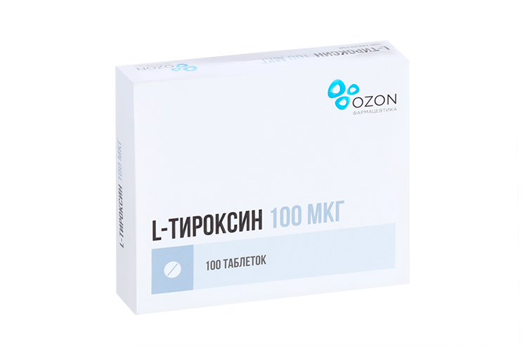 Л-Тироксин 100 мкг, 100 шт, таблетки