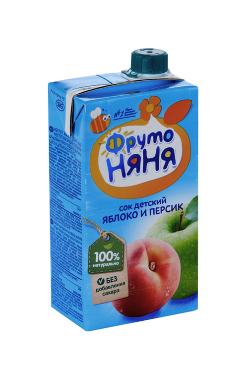 Сок Фрутоняня яблоко/персик неосв, 0,5 л