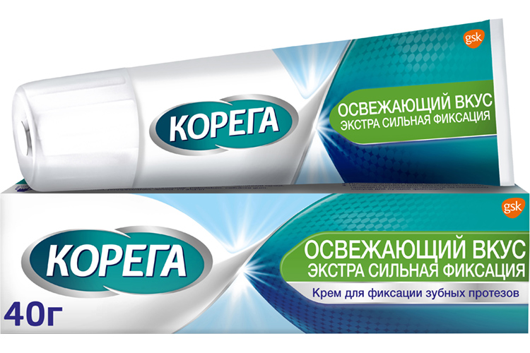 Крем Корега Освежающий вкус д/зуб протезов, 40 г